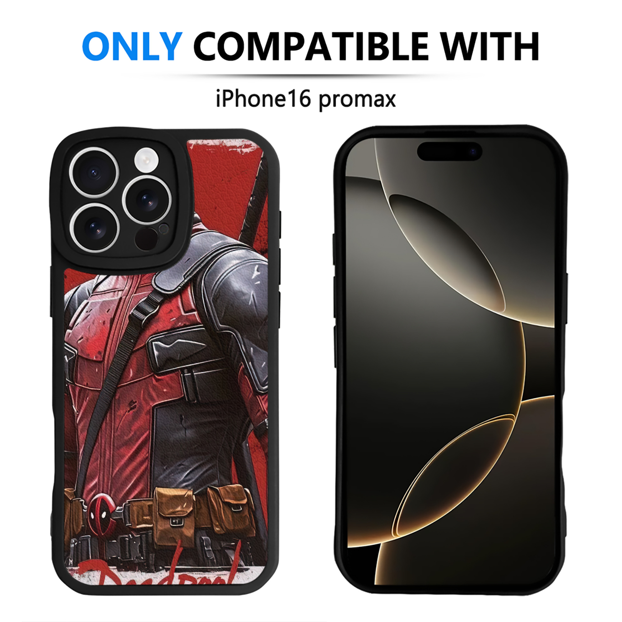 （画像用） Deadpool デッドプール 【iPhone 16シリーズ対応】シリコンスマホケース（レザー調） 材質：シリコン